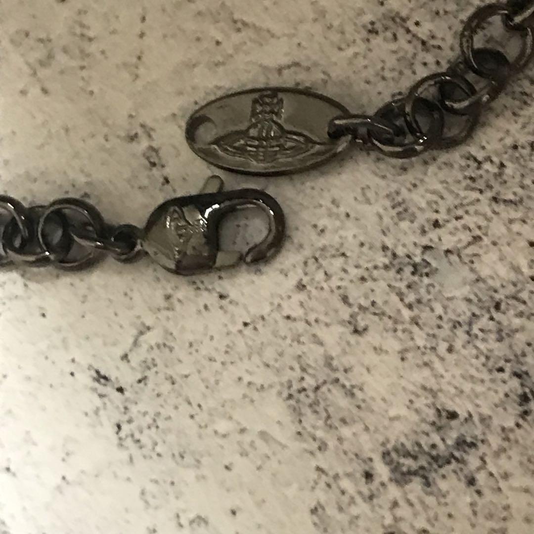 Vivienne Westwood Necklace Small Orb Gunmetal w/drawstring Top 4.5cm [EJ005
