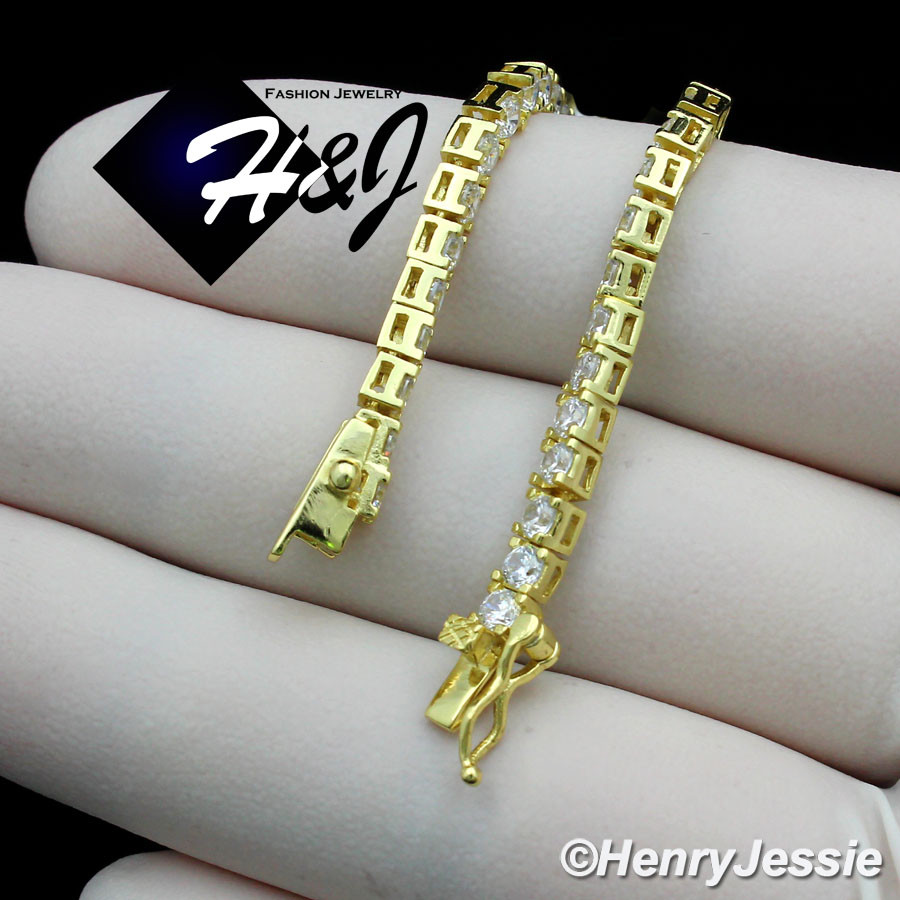 925 STERLING SILVER 18″-28″X3MM GOLD PLATED TENNIS CHAIN CZ CROSS PENDANT*GP170