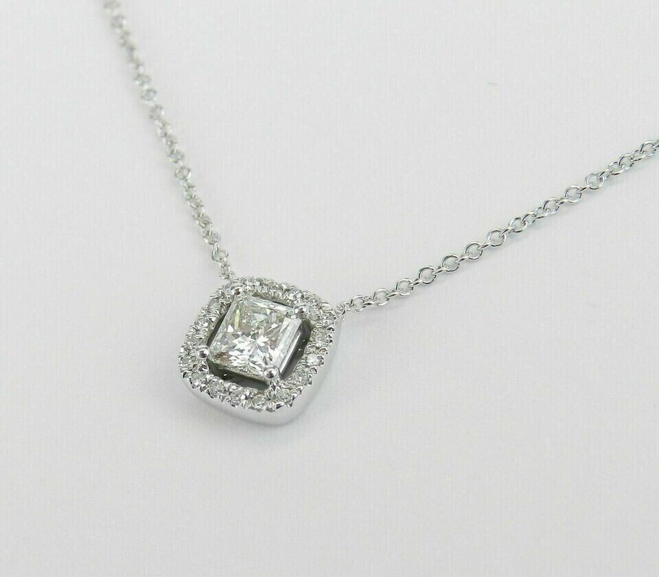 Princess Cut Simulated Diamond Women’s Stunning Pendant In 14k White Gold Plated