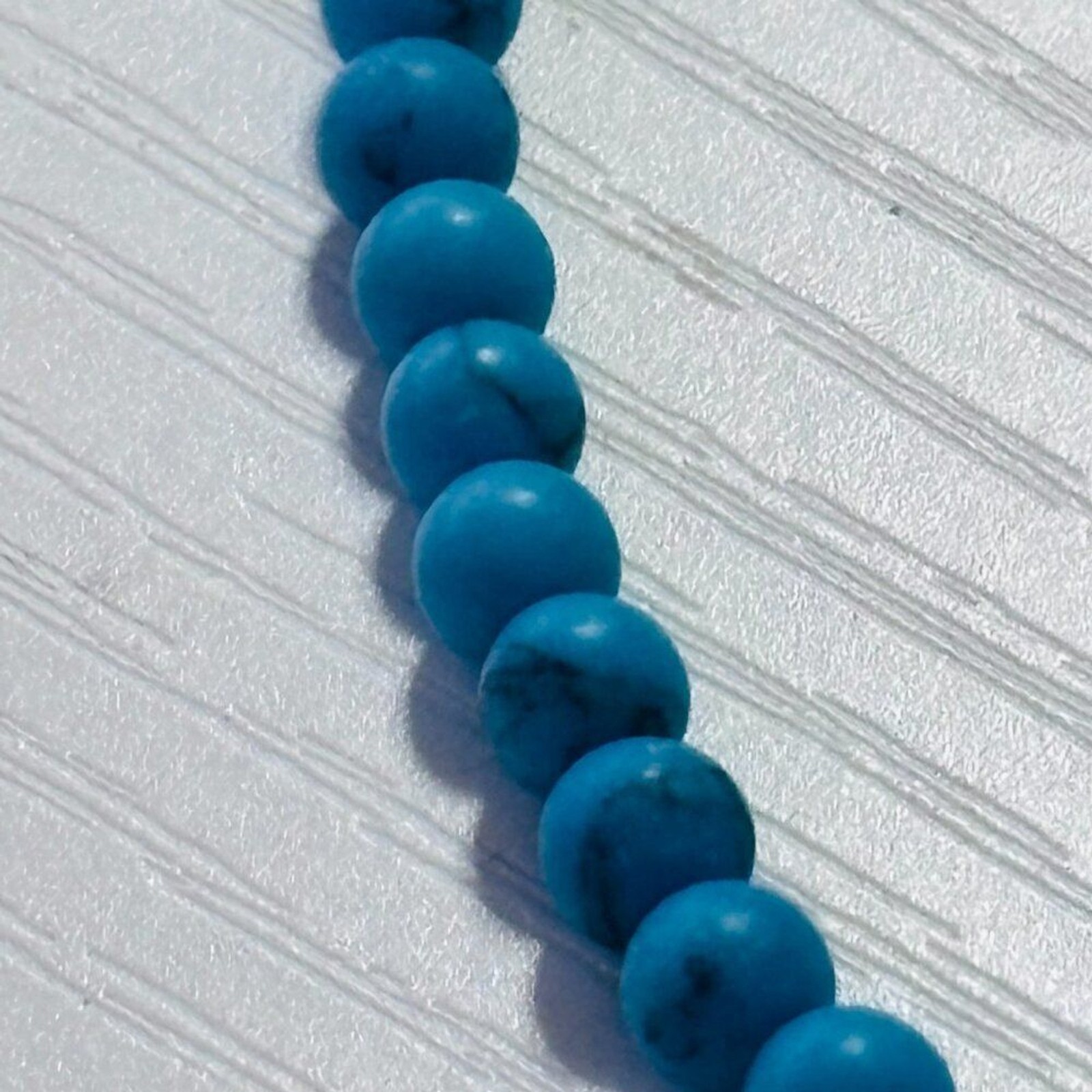 Turquoise Bead Choker Necklace Minimalist 16” Toggle Clasp