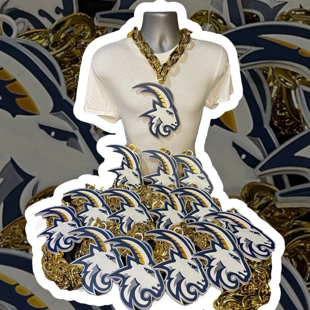 Custom Sports Team Fan Chain School Logo Necklace Pendant MVP Oversized Turnover