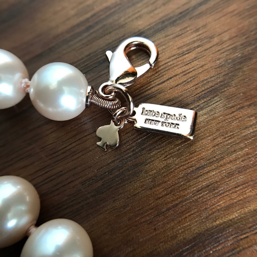 Kate Spade “Lady Marmalade” Blush Faux Pearl Rose Gold Tone Necklace
