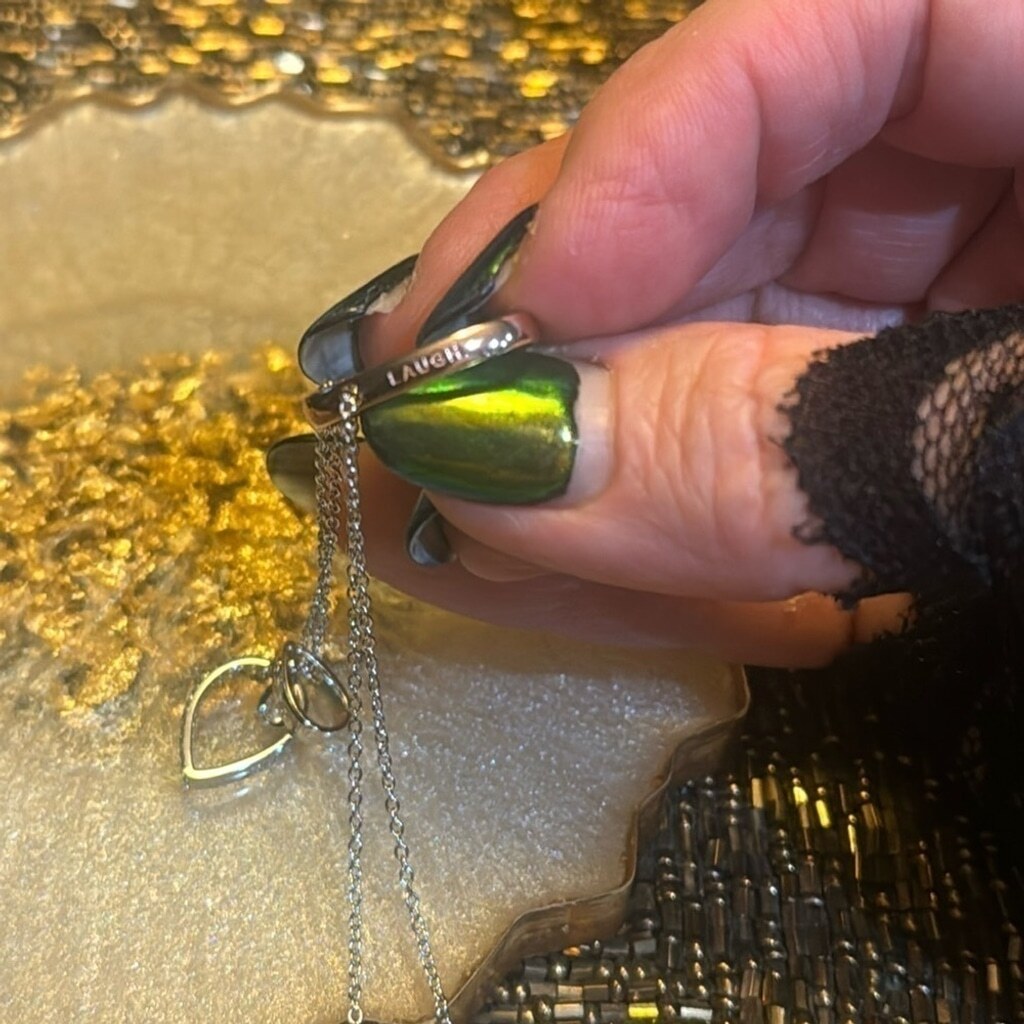 NEW fine jewelry Live Love and Hope tri color floating necklace