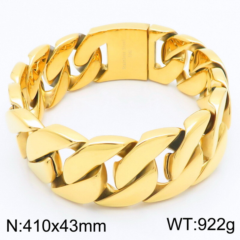 43mm Hip Hop Solid Miami Cuban Chain Necklace Heavy Strong Choker Collar Jewelry