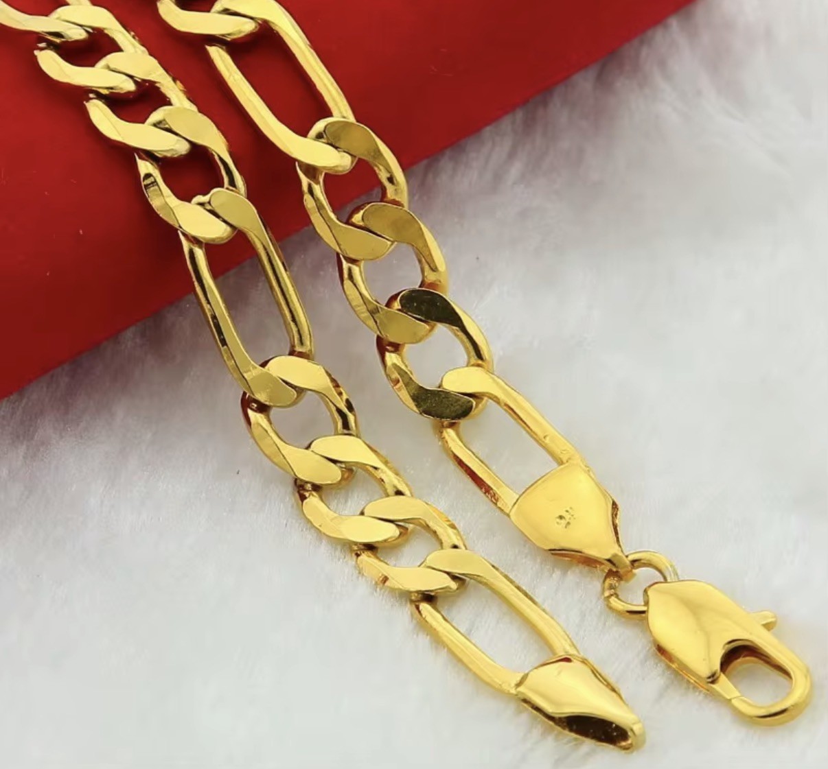 30 inch Gold Plated Stainless Steel Chain 7-8mm Wide Necklace