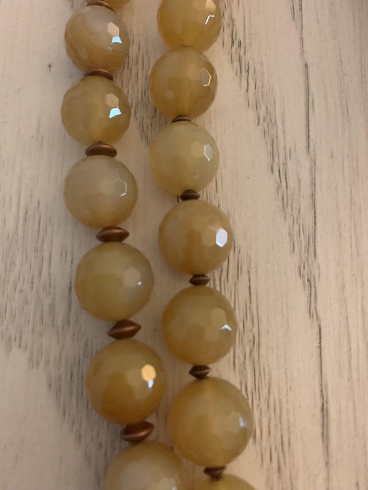 Artisan Made Agate Pendant Chunky Necklace With Hand Knotted Beads Golds Browns