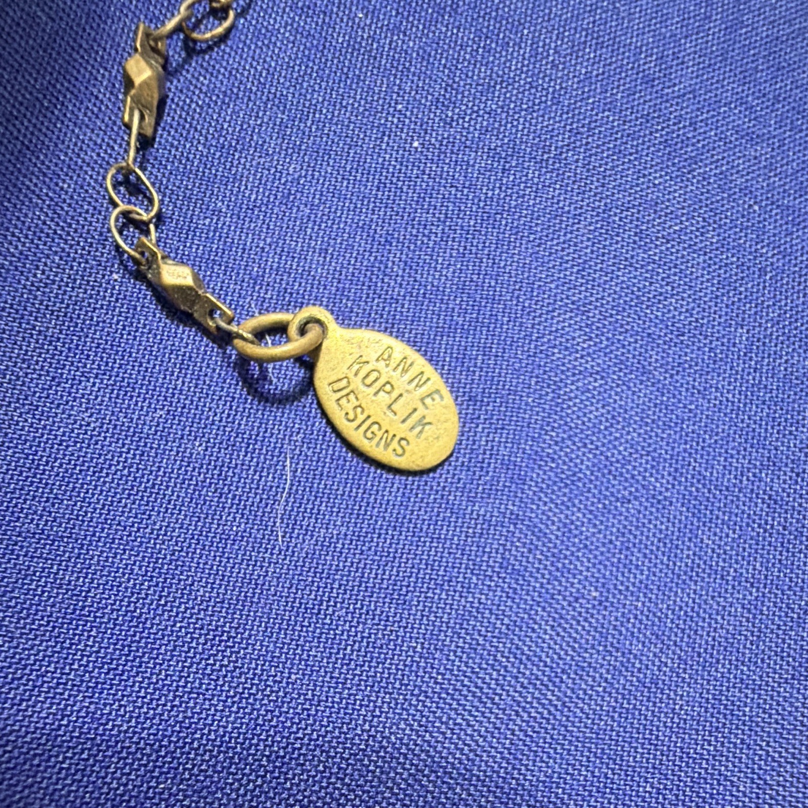 Anne koplik Designs Signed Gold Tone Cable Chain Necklace handmade in New York .