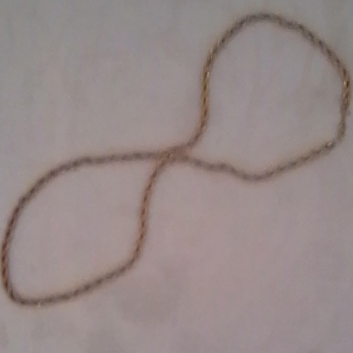 Gold Tone Metal Rope Chain Necklace with Clasp, No Stone