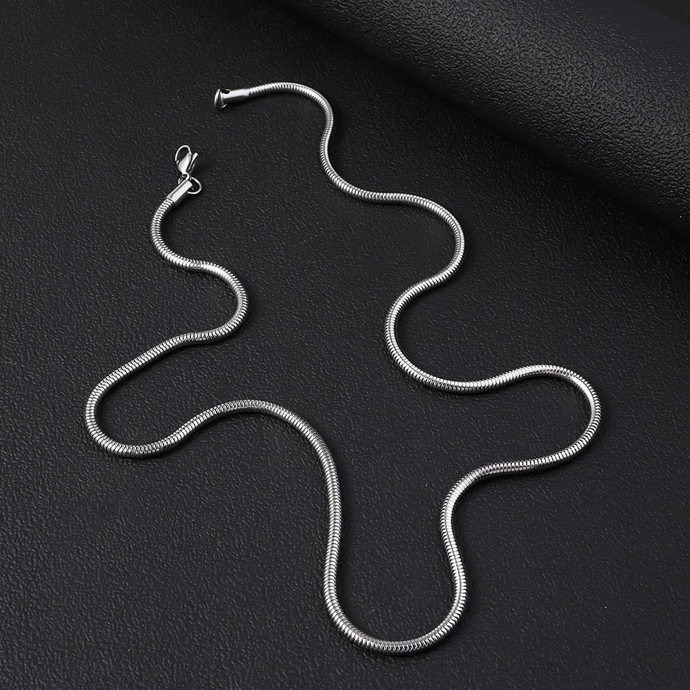 10pcs Lot 2.4mm 18-24inch Stainless Steel Round Snake Chain Necklaces Hip Hop