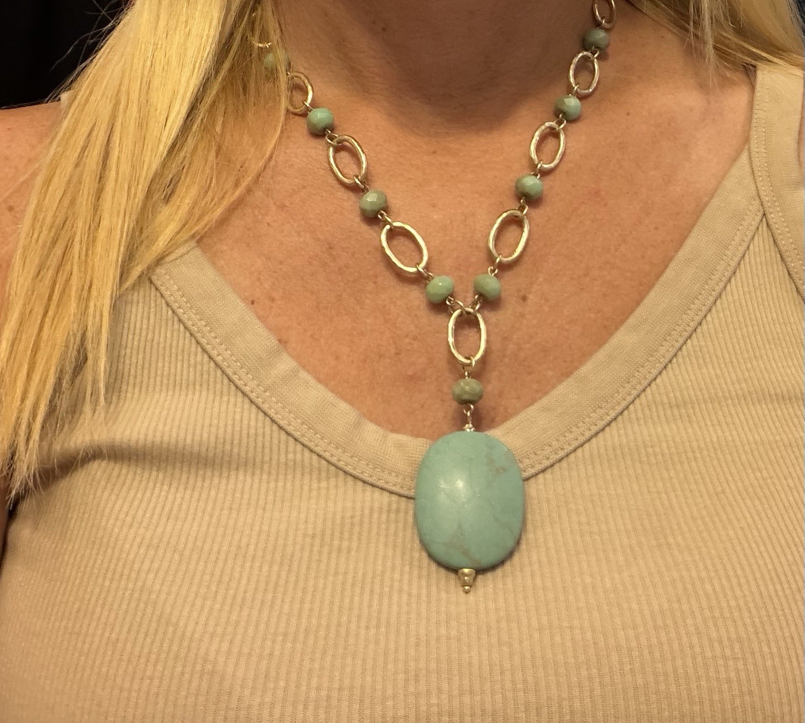 Lia Sophia Necklace Gold/Aqua