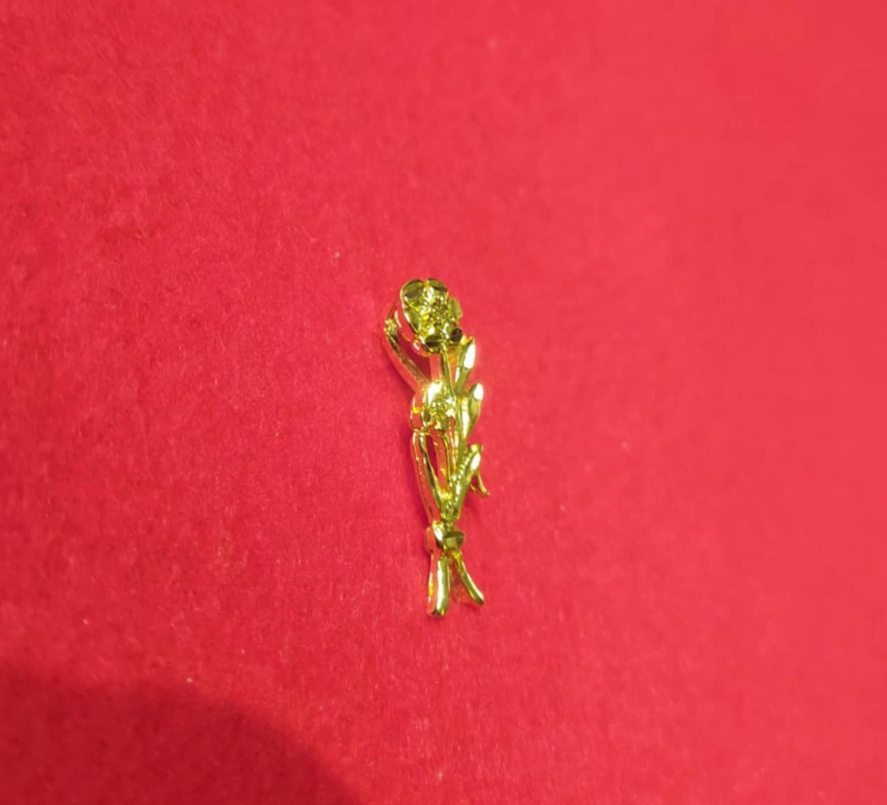 14KT GOLD PLATED FLOWER ROSE DIAMOND CUT CHARM – 2229