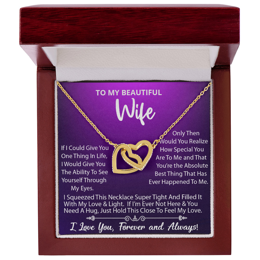 To My Wife Necklace, Wife Birthday Anniversary Gift, Heart Pendant Gift For Wife