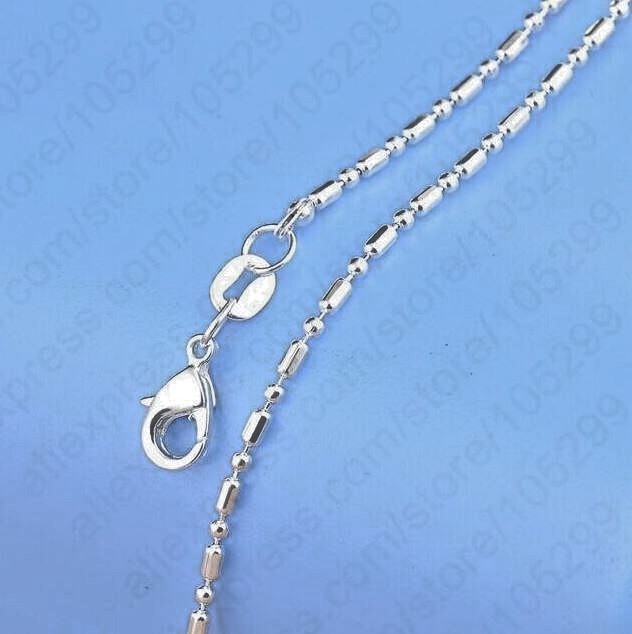 Sterling Silver Plated Ball Chain 20″ Necklace .925 Women’s Lobster Clasp