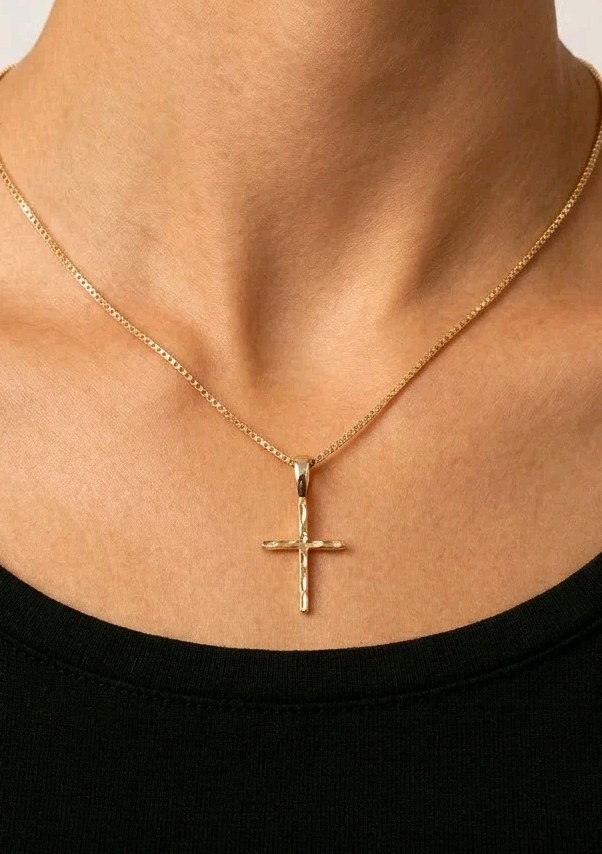 Gold Cross Necklace, Tiny Cross Necklace, 14k Gold Plated