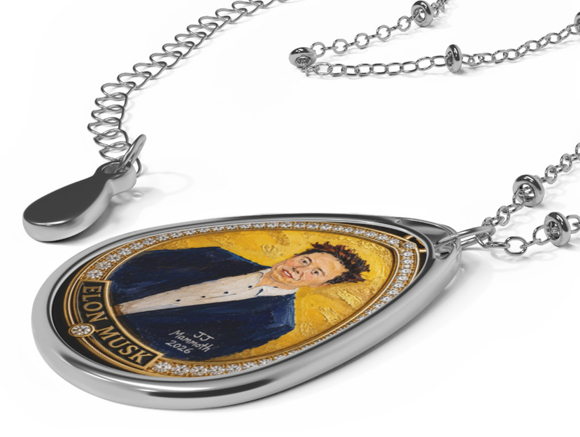 The Man Who Dreamed Beyond Earth Original Acrylic Portrait Pendant By JJmammoth