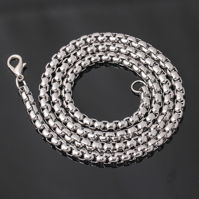 5pcs/lot Stainless Steel Square Rolo Link Chain Box Chain Necklace Wholesale