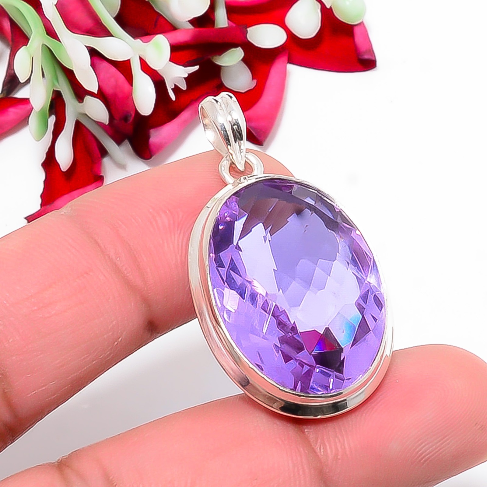 Colour Changing Alexandrite 925 Sterling Silver Pendant 1.56″ P10467123511