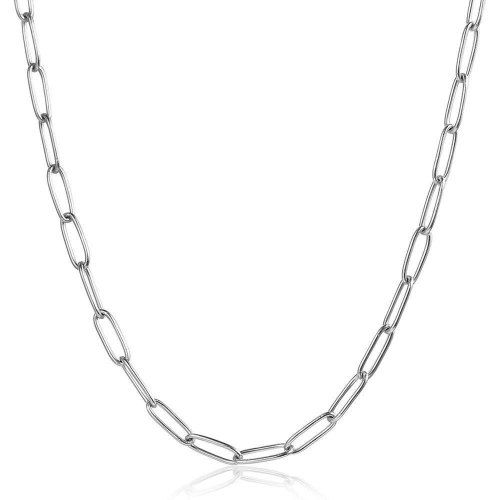 4mm Gold Plated Stainless Steel Paperclip Cable Chain Necklace Choker 16/18/20″