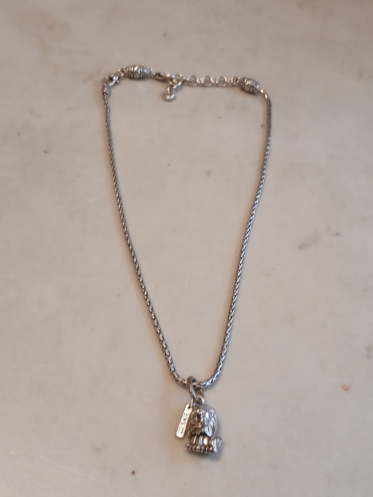 Ladies BRIGHTON SILVER NECKLACE LION COURAGE CHARM PENDANT EXCELLENT CONDITION