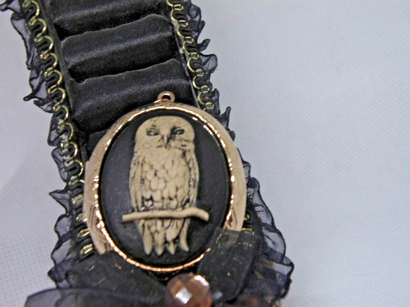 Barn Tree Owl Locket cameo Necklace Photo Memory Keepsake box Pendant pill box