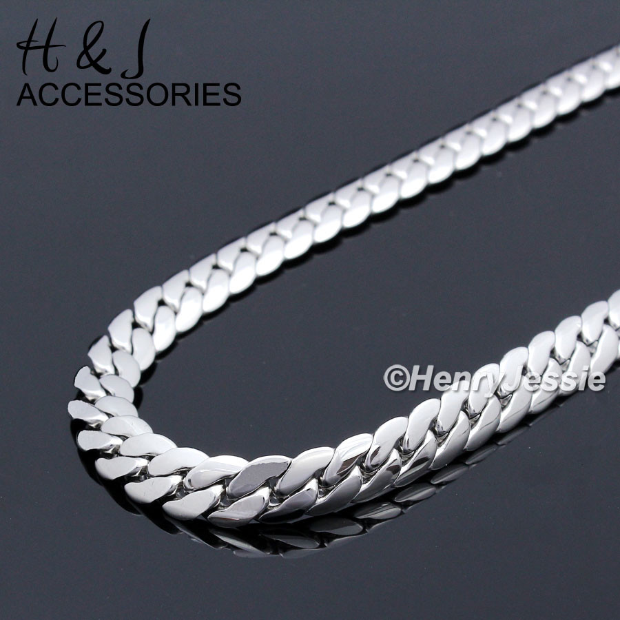 18-40″MEN 316L Stainless Steel 8mm Silver Miami Cuban Curb Link Chain Necklace