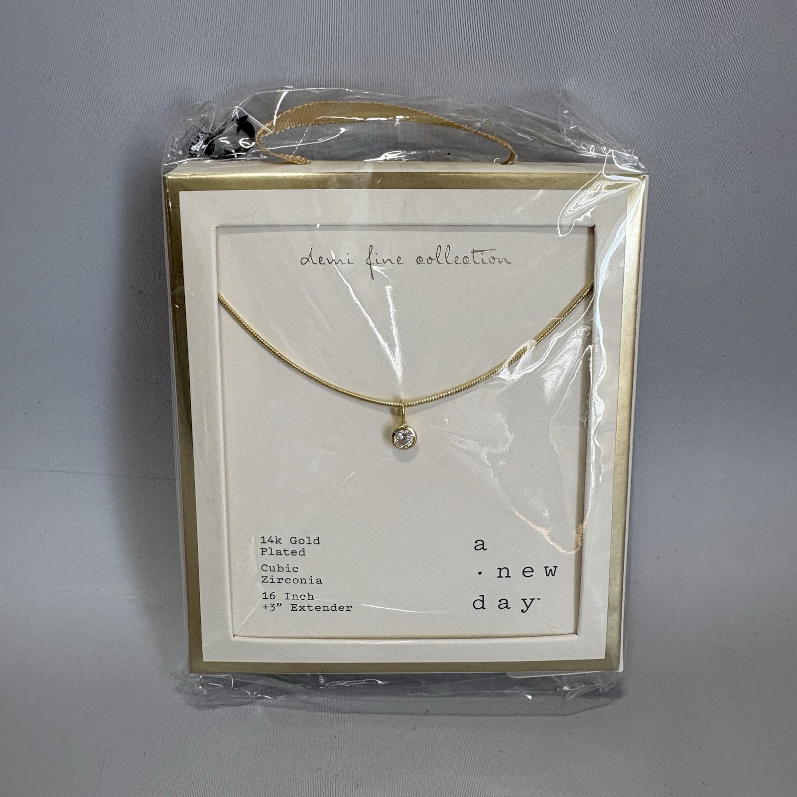 A New Day Demi Fine 14K Gold-Plated 16” Necklace Cubic Zirconia