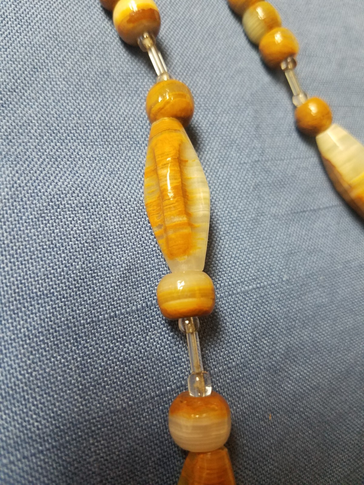 Beautiful 25″ Beaded Necklace Earthtone Colors With Accents
