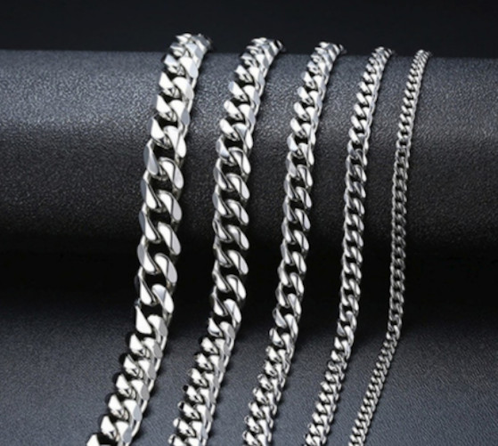 3/5/7/9/11mm Stainless Steel Cuban Curb Chain Silver/Black/Gold Necklace Chain