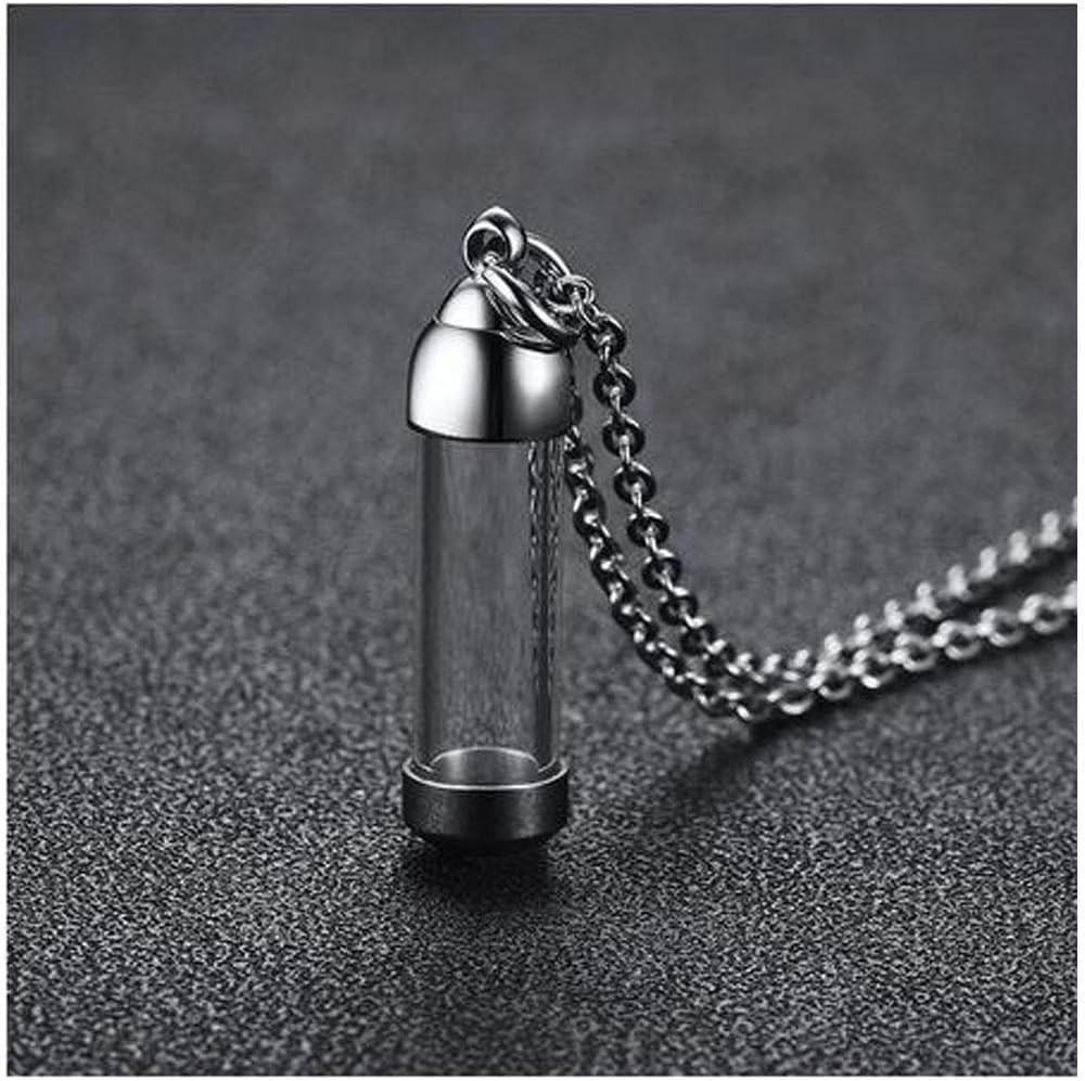 2pcs Vial Necklace Glass Vials Mini Glass Bottles Necklace Pendants for Jewelry