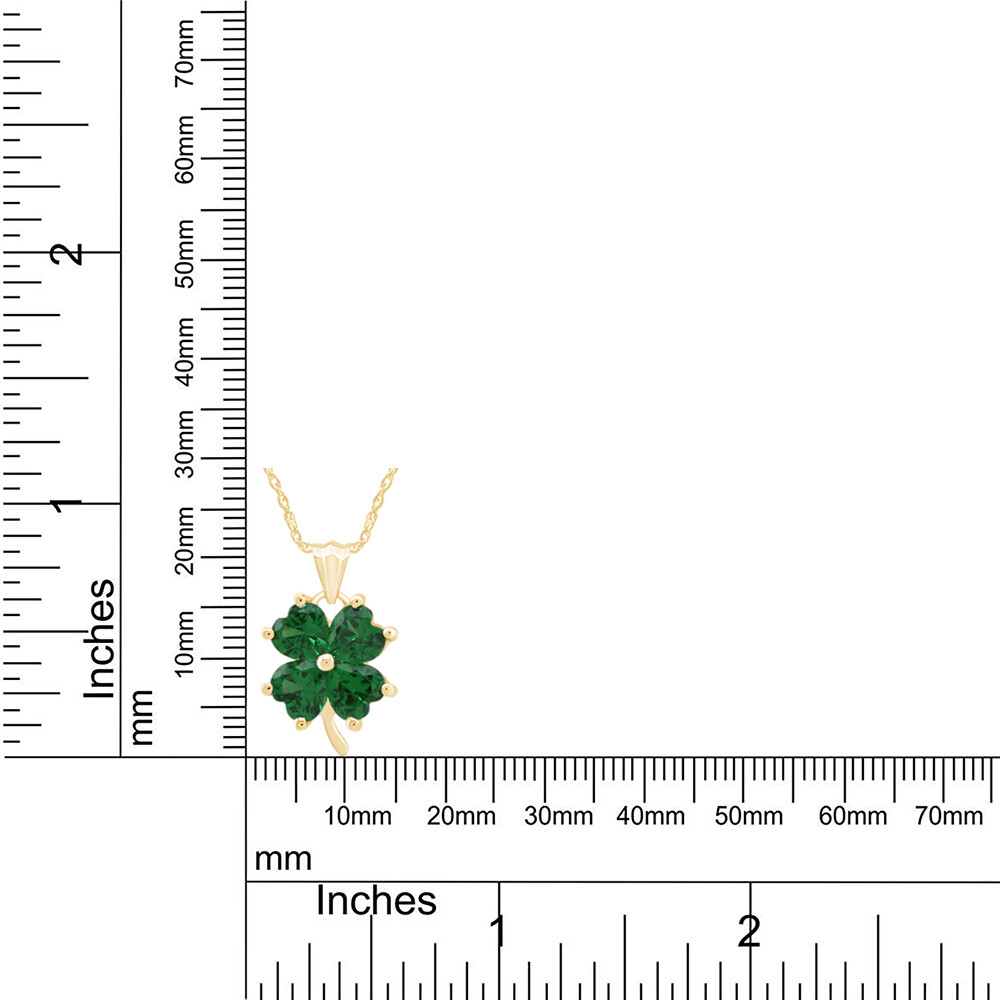 Four-Leaf Clover Pendant Necklace 18″ 14K Yellow Gold Plated Sterling Silver