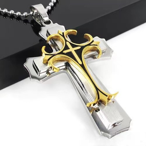 Cross Pendant Necklace Unisex Crucifix Men Women With Chain