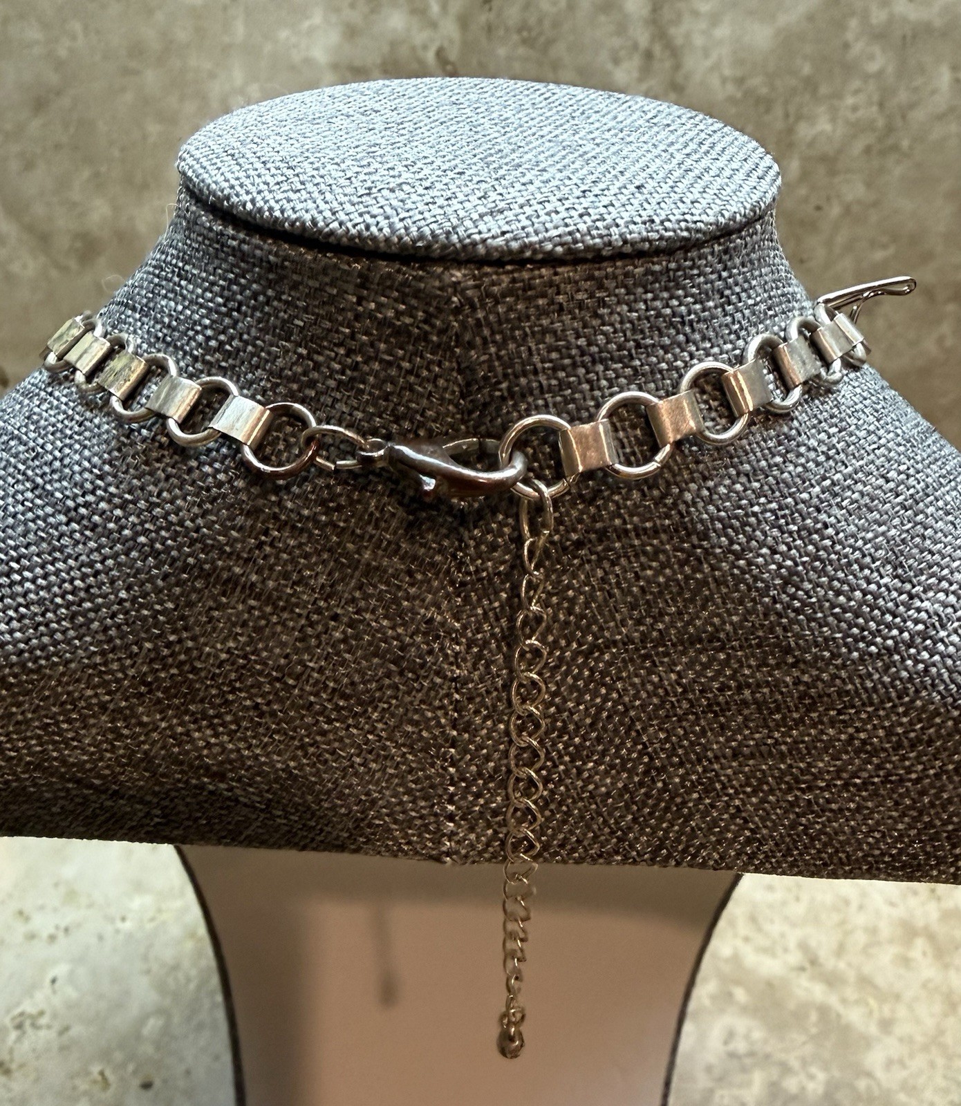 Chunky Bib Fringe Necklace Acrylic Black Grey Metal Drop Beads