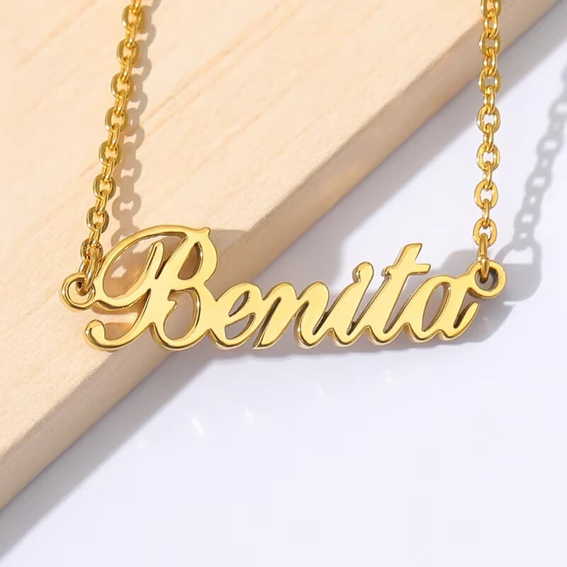Customized Name Necklace Jewelry Pendant Personalized Font Style Gold Silver