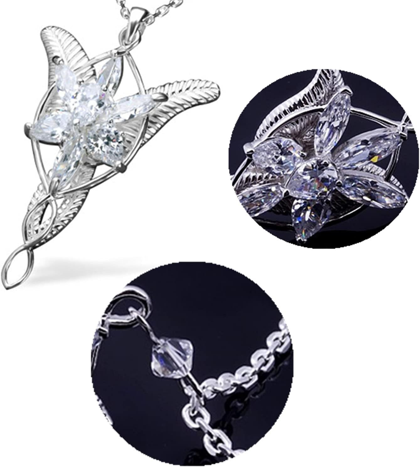 3 Set Lord of the Ring Elven Leaf Aragorn Arwen Evenstar Pendant Chain Necklace