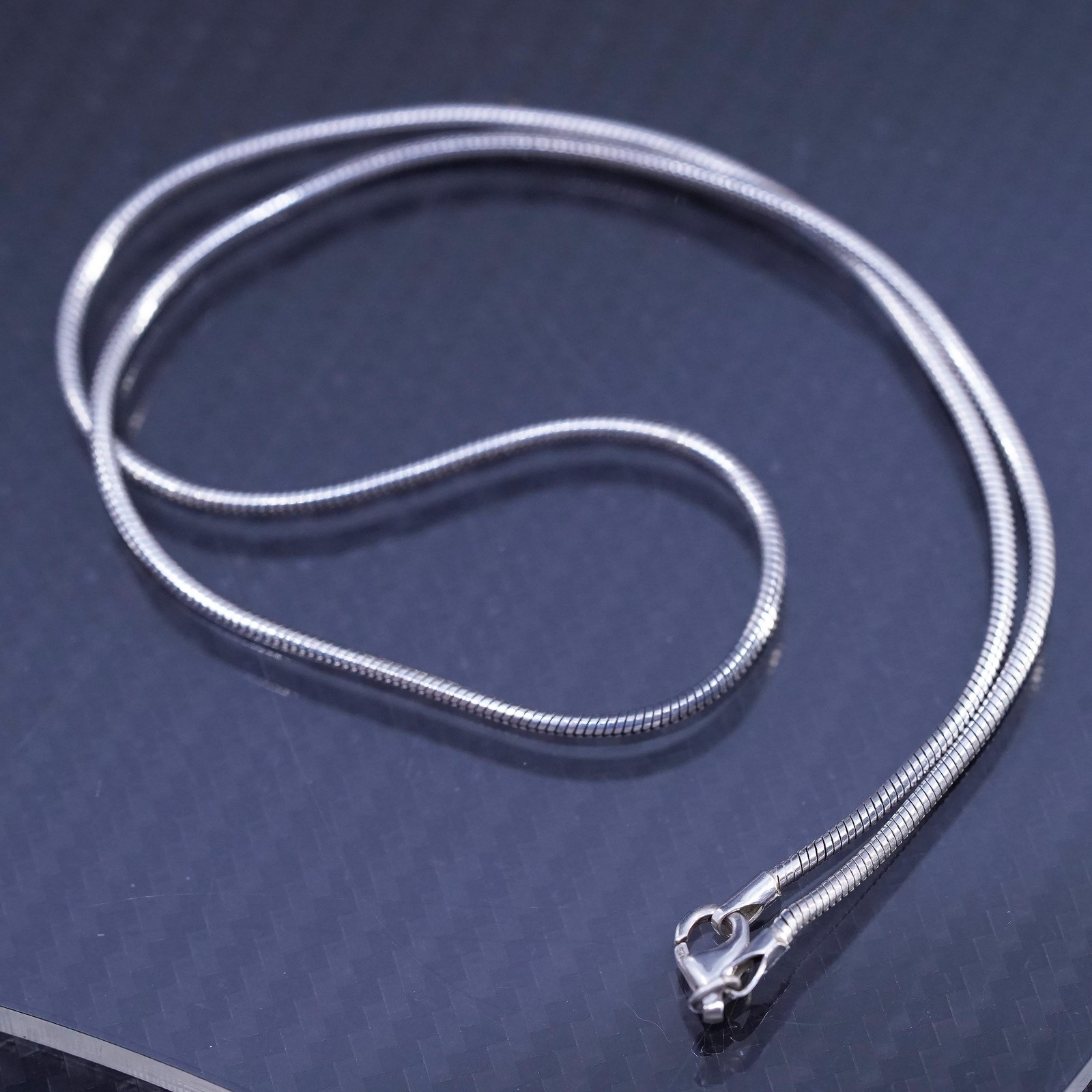 16” 1.6mm, vintage Italian sterling silver 925 snake chain necklace