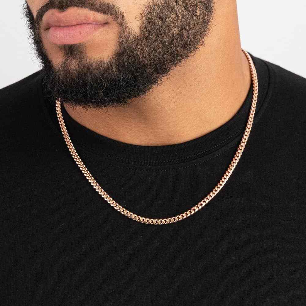 x2 18K Gold over 316L Stainless Steel 5mm Cuban Link Curb Chain Necklaces 18/24