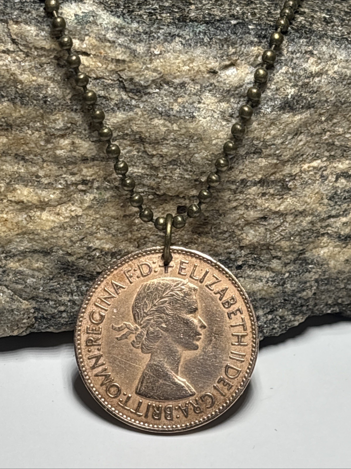 1953 UK United Kingdom Coin Pendant Necklace. Elizabeth II. Great Gift 🎁