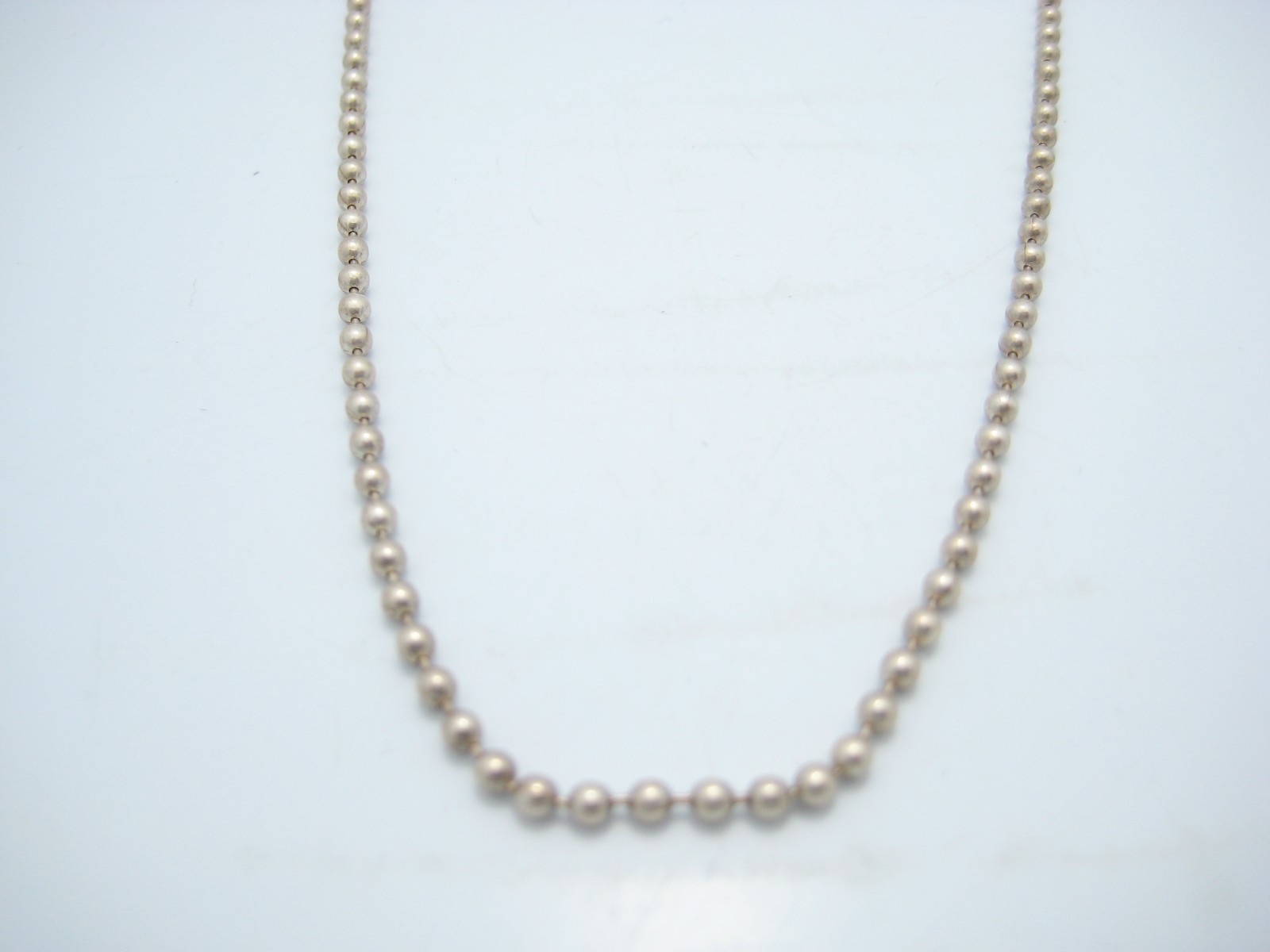 Sterling Silver 2.2mm Beaded Chain Necklace 34″