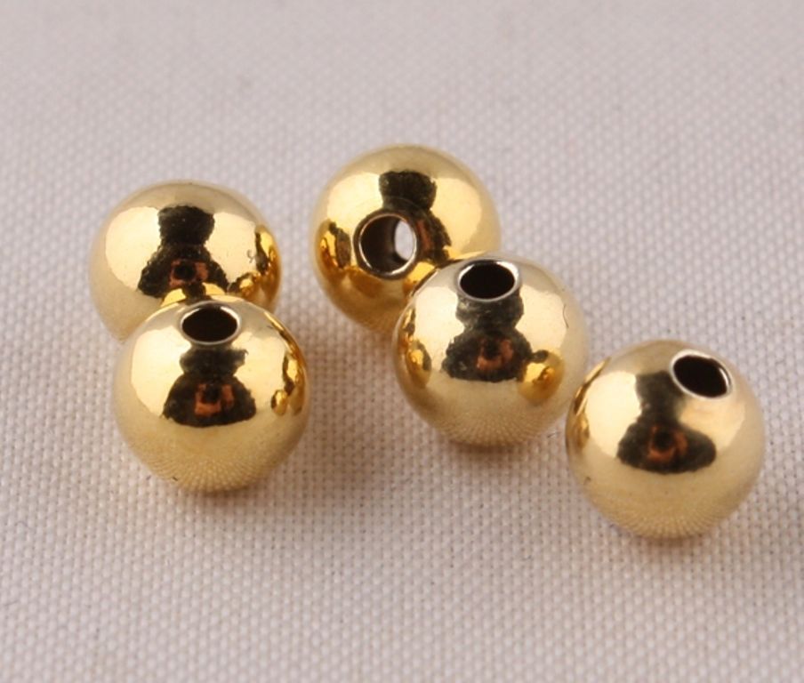 10PCS – HOT SALE Pure 14K Yellow Gold Beads / 3mm Lucky DIY Loose Beads Pendant