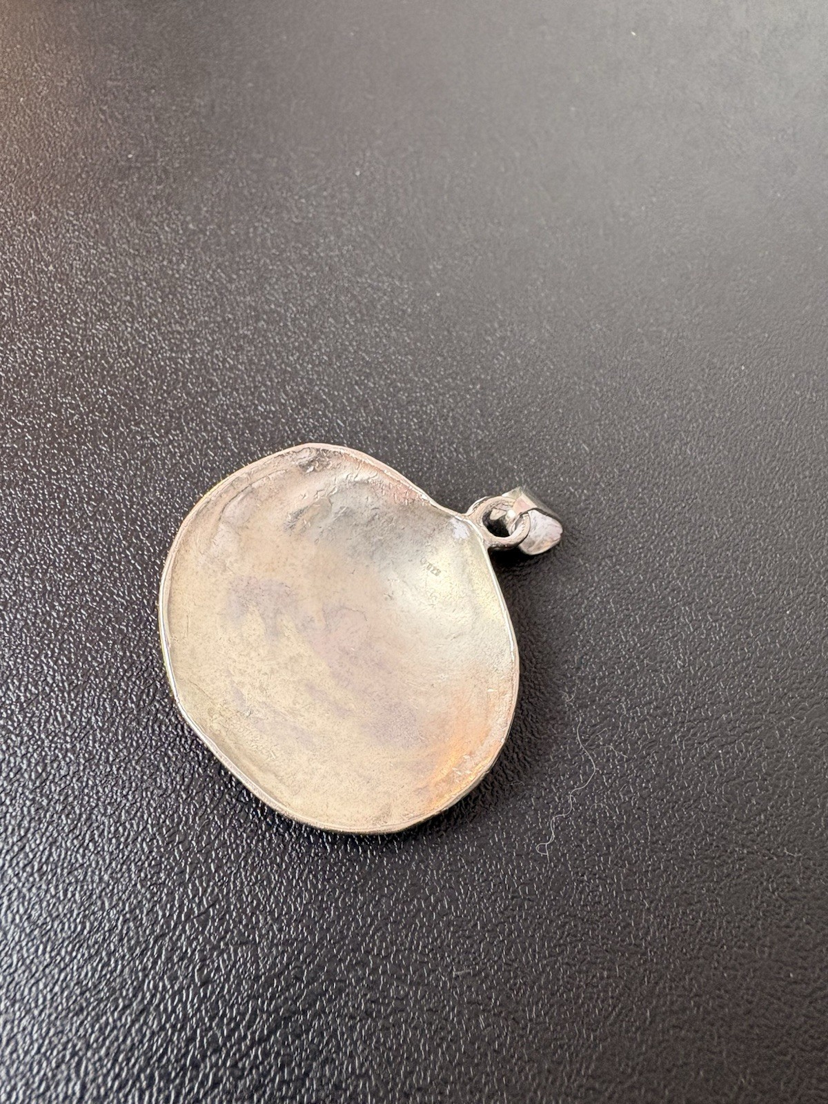 Mexico Sterling Silver Oval Charm Pendant Disc with Bail Metal Pendant