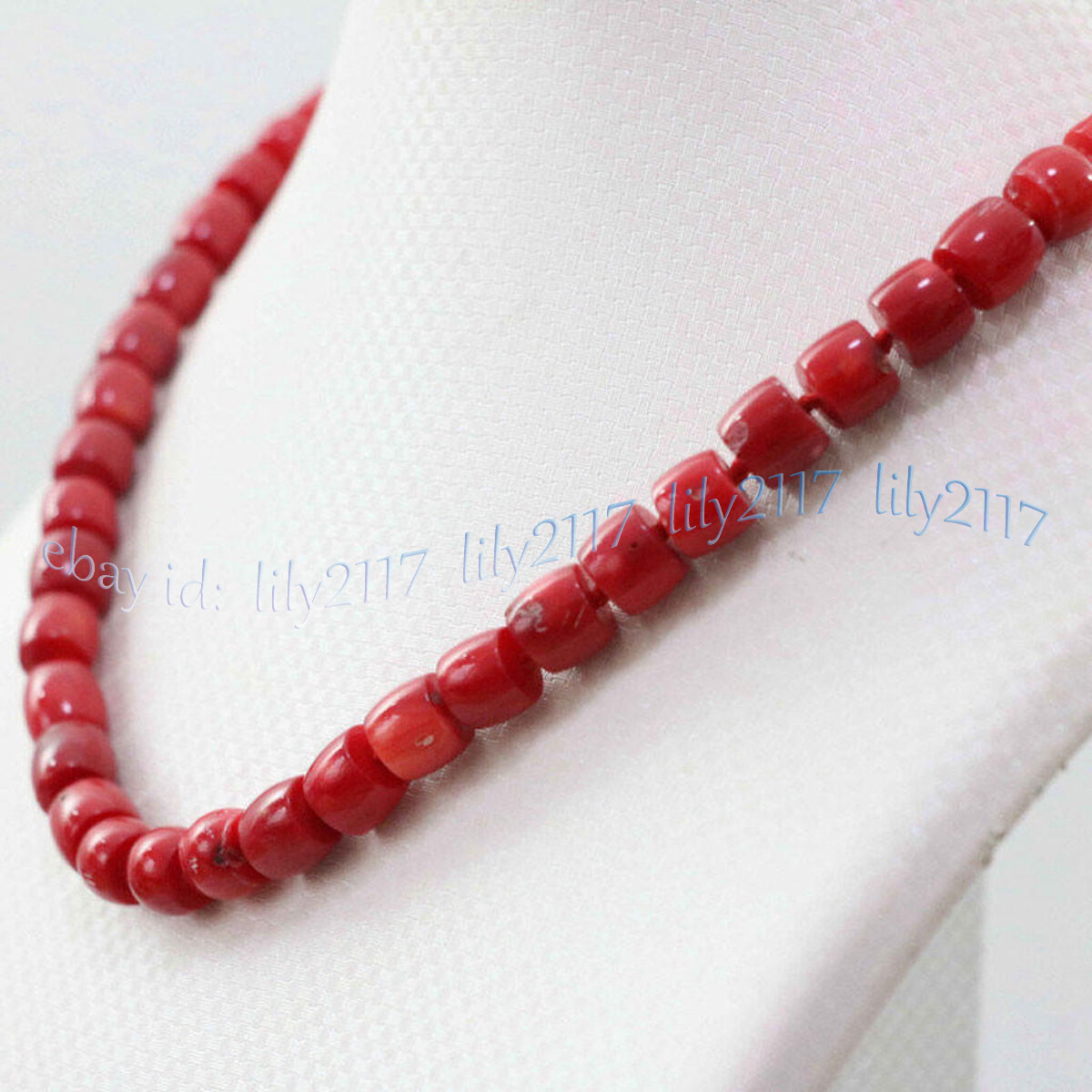 8-10mm Natural Red Coral Irregular Barrel Gemstone Beaded Necklaces 14-48”