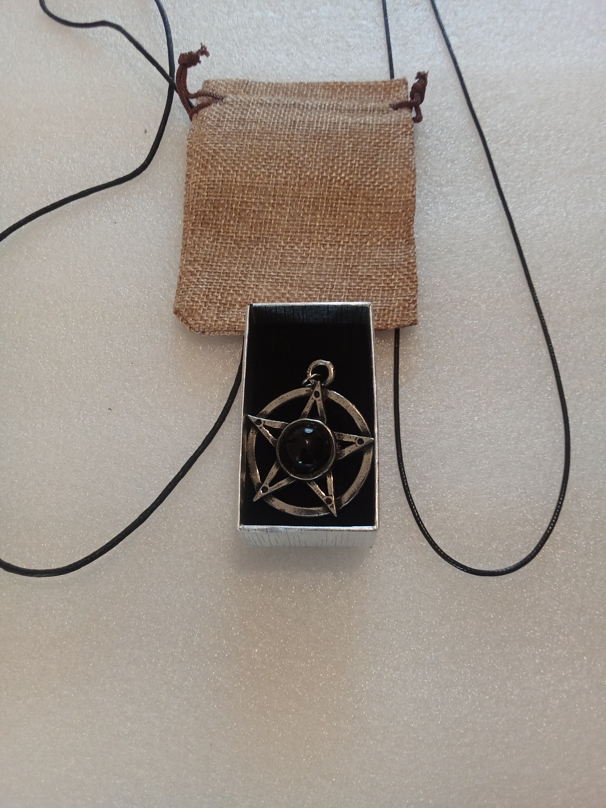 Pentagram Rope Cord Necklace Nature Magic Faith Jewelry 2 Cords & pouch. PNS1