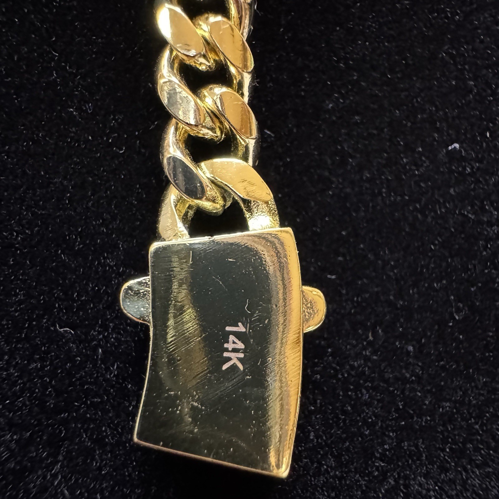 Bracelet Cuban Link 14K Gold Filled Moissanite Lock Box, 7.5inch, 6mm, Stamped