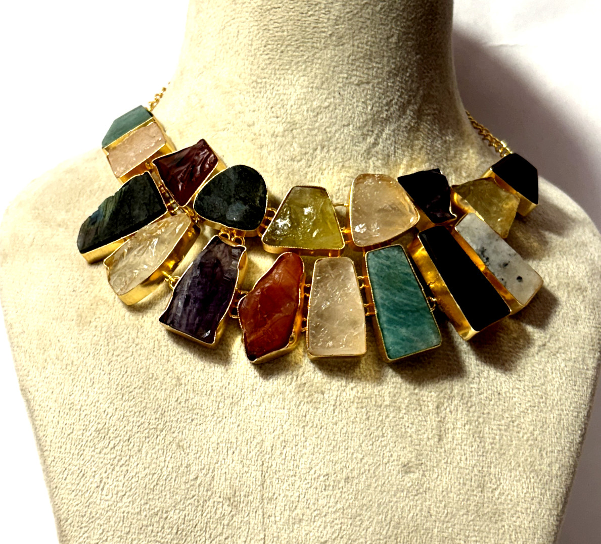 Necklace With Stud Multi Necklace Natural Gemstone Jewelry Gift For Her