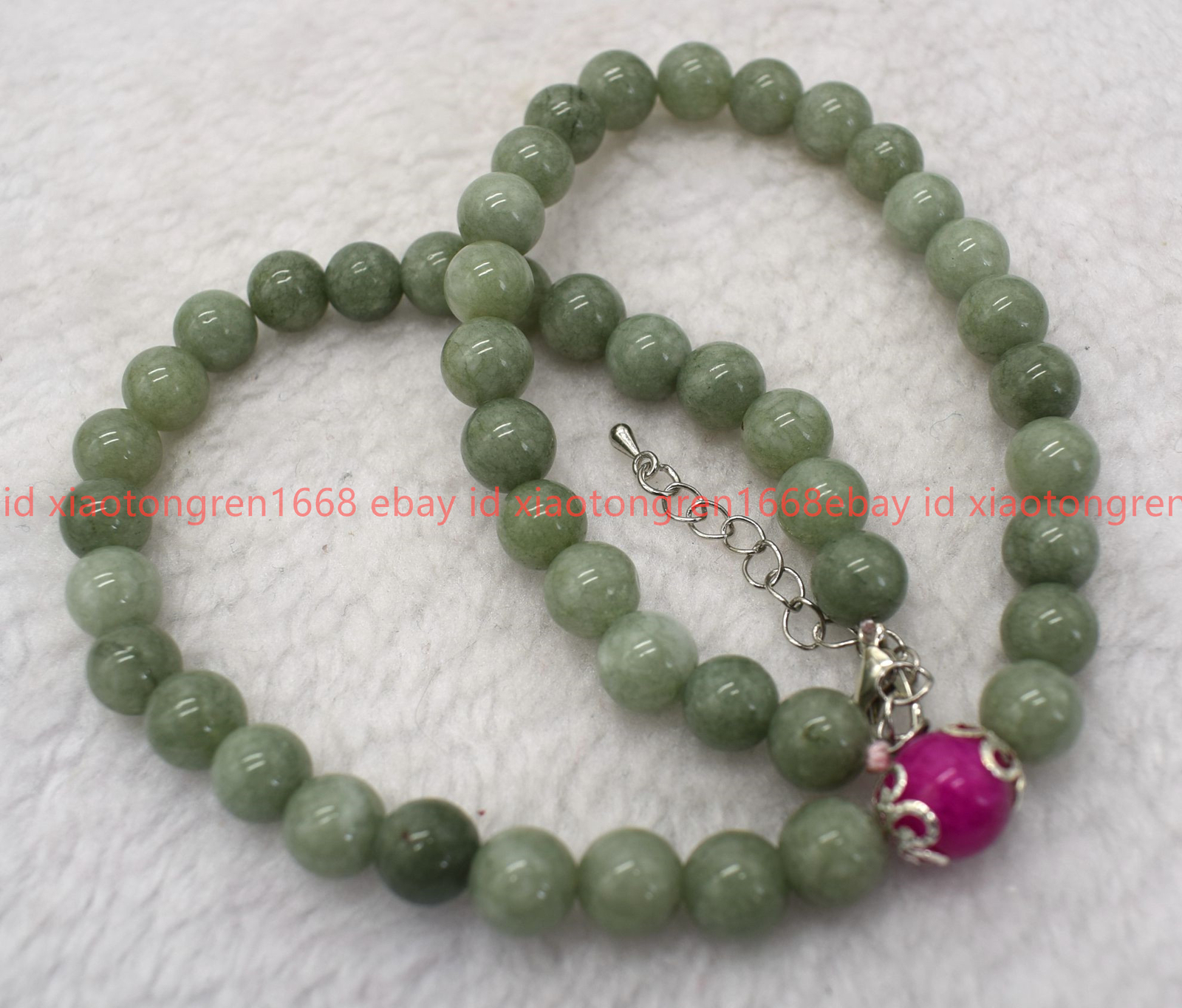 New Fashion 8/10/12mm A Green Jade Gemstone Round Beads Necklace 16-24in AAA
