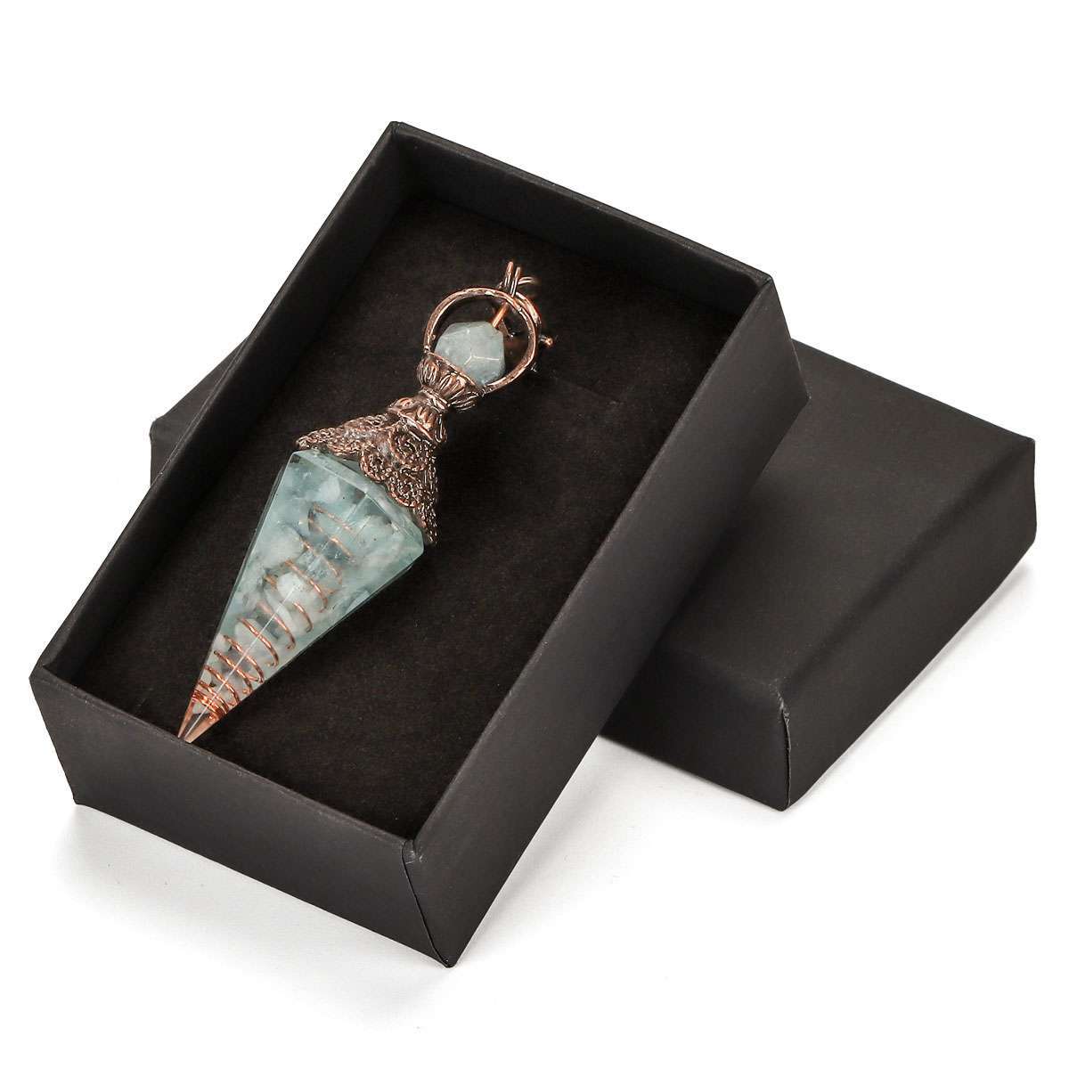 Natural Quartz Crystal Pendulum Healing Chips Stone Reiki Chakra Chain Pendan