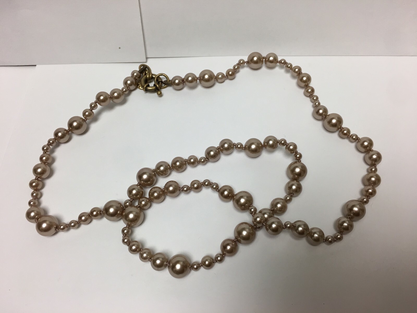 J. Crew Pink Imitation Faux Pearl Link Necklace 26″ Long