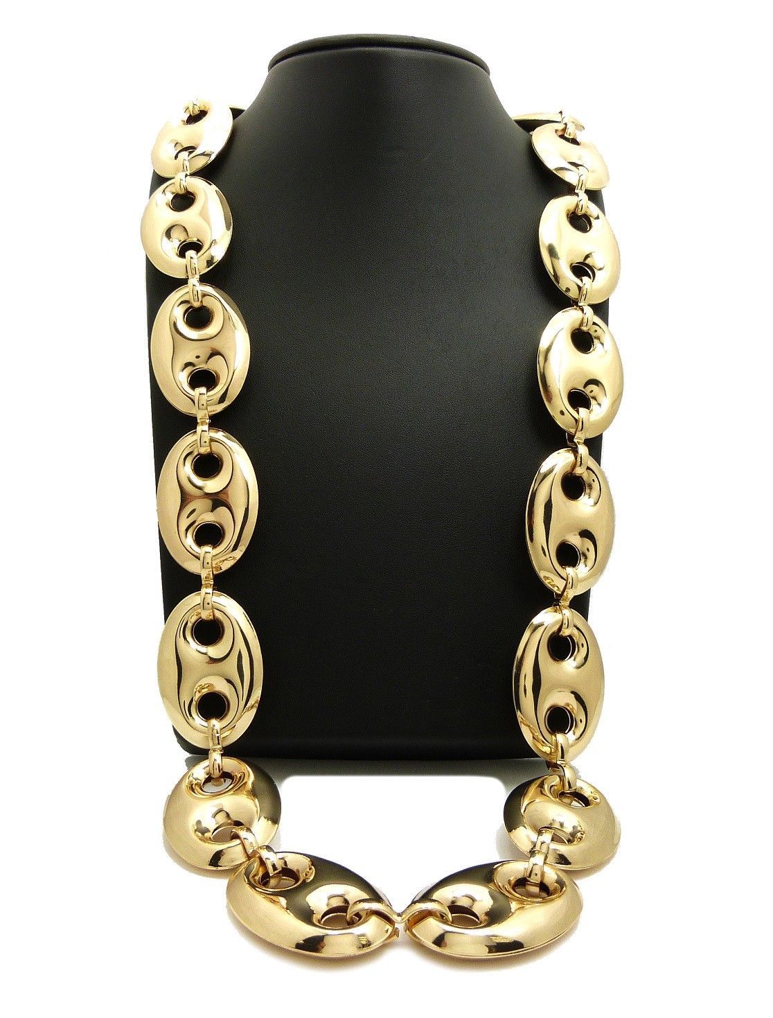Men Rapper’s Hip Hop Style Gold Tone Chunky Thick 27mm 30″ Marina Chain Necklace