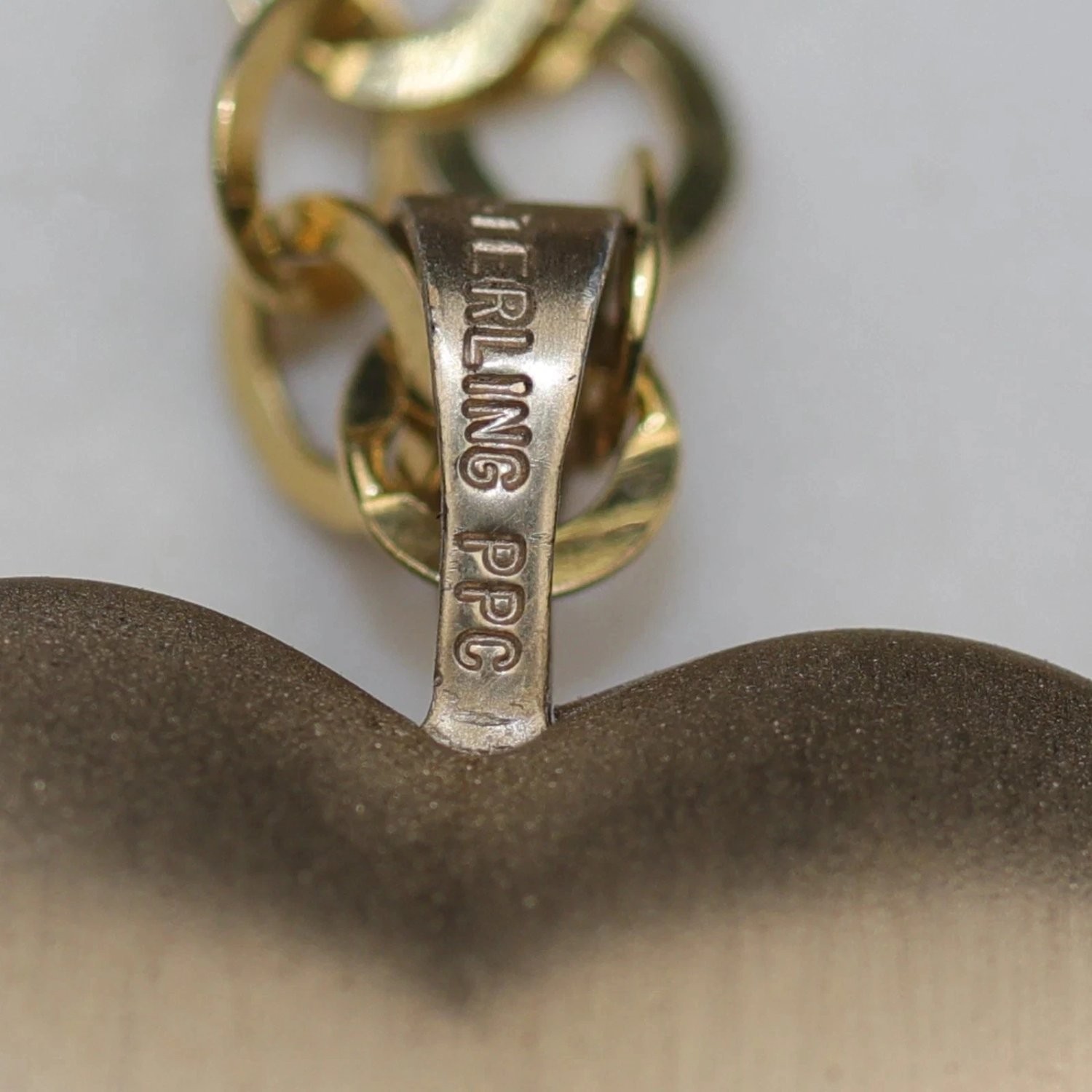 Ppc Sterling Silver Gold Vermeil Heart Locket Necklace Floral Italy 925 18
