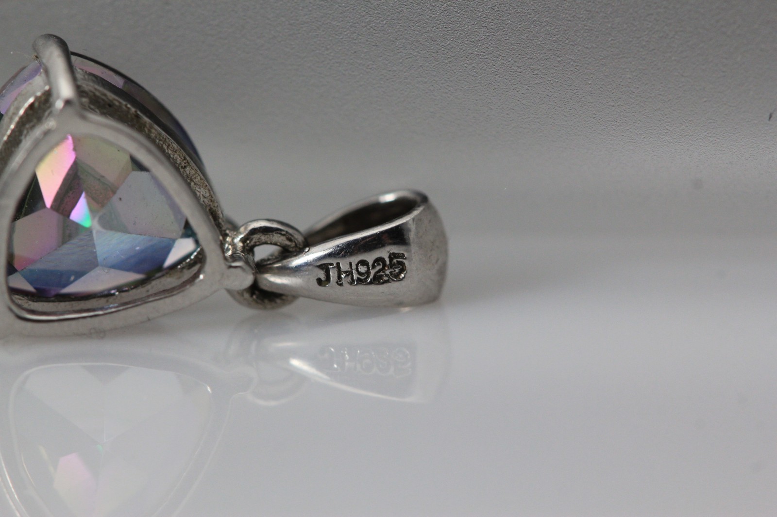 Sterling Silver 925 Small Trillion Mystic Topaz Pendant 1.5 Grams (PEN10373)